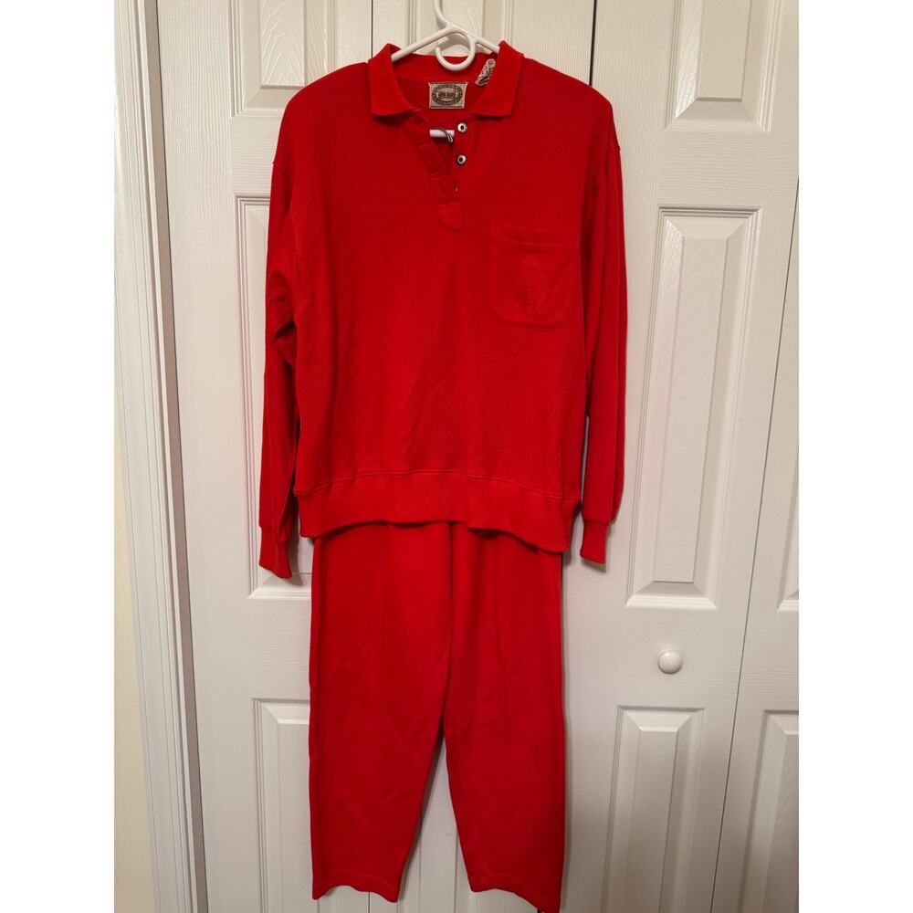 Vintage River Trader Women’s red cotton polyester sweatsuit - size large